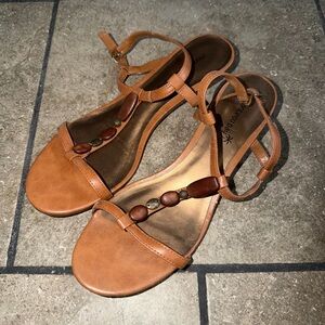 Brown Sandals with Beaded Detail